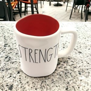 Rae Dunn Mug Orange Inside STRENGTH